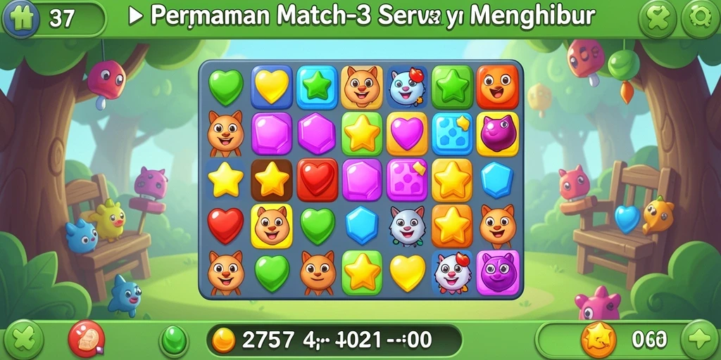 Tampilan gameplay utama 2757 dalam aksi Match-3 yang seru.