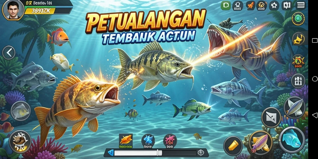 Gameplay seru Tembak Ikan dengan grafik yang memukau.