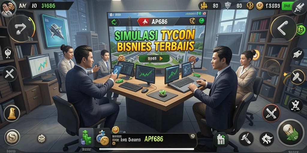 Tampilan gameplay AP686 dengan elemen Tycoon yang menonjol.