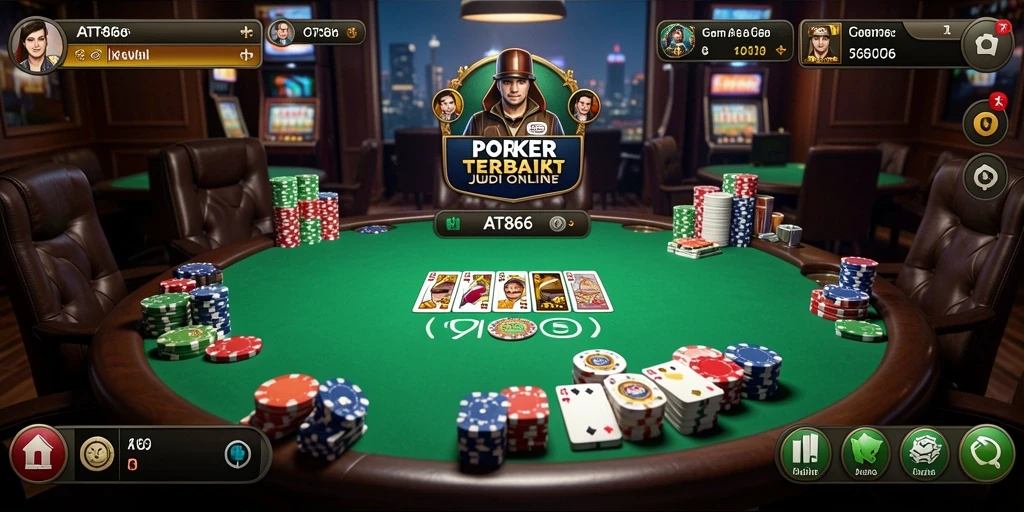 Tampilan gameplay poker yang mendebarkan di AT866.