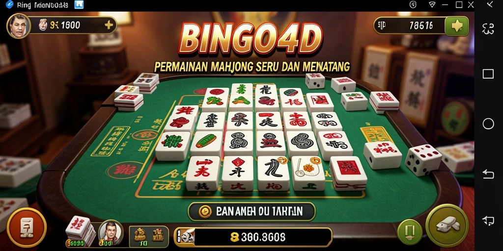 Tangkapan layar utama BINGO4D menampilkan gameplay seru Mahjong.