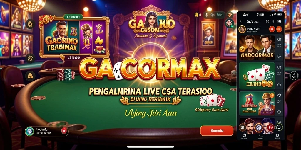 Screenshot GACORMAX menampilkan dealer langsung dan gameplay yang menarik.