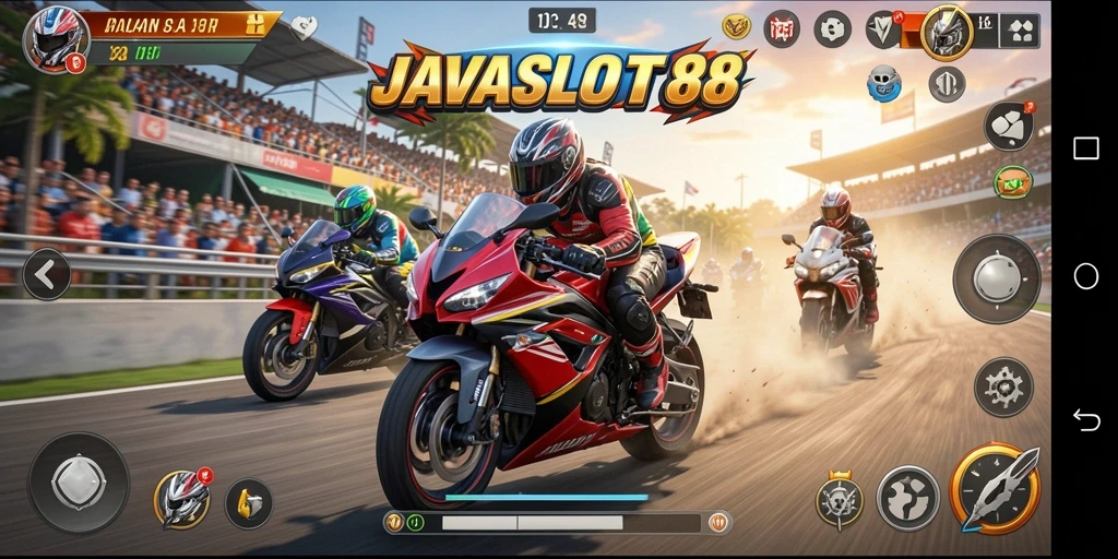 Gameplay seru balapan motor di JAVASLOT88.