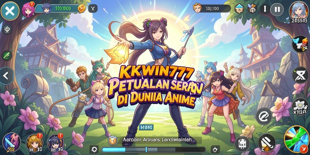 Screenshot utama KKWIN777 menampilkan pertarungan karakter Anime yang mendebarkan.