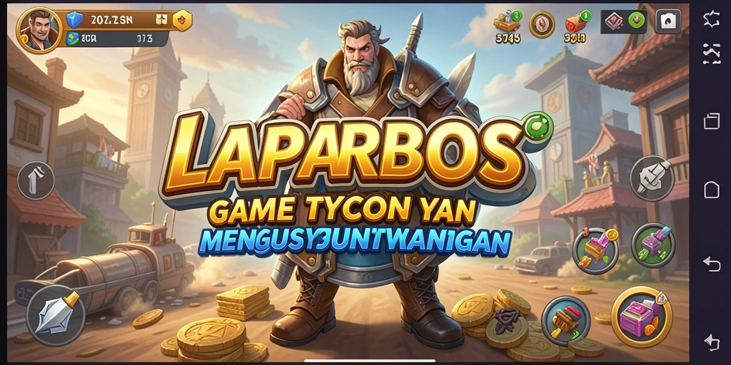 Tampilan screenshot LAPARBOS yang menampilkan aksi membangun bisnis Tycoon.