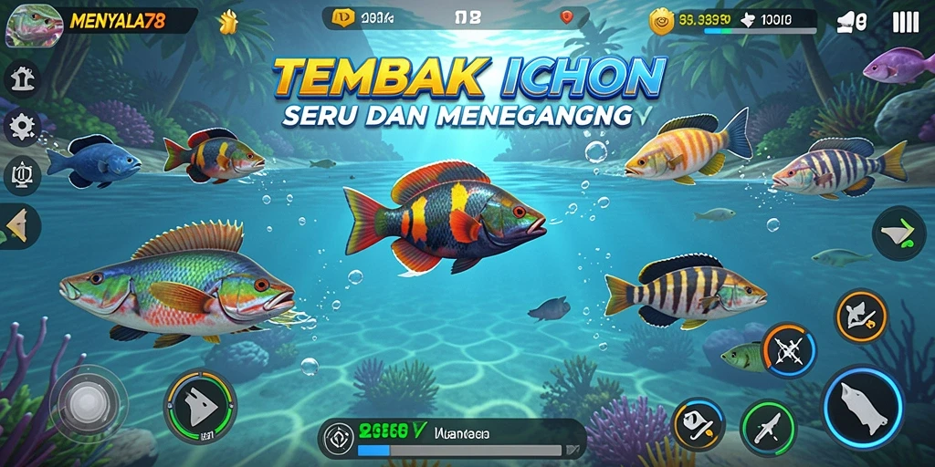 Tangkapan layar menunjukkan gameplay menembak ikan di MENYALA78.