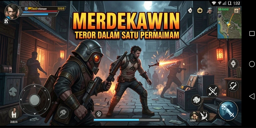 Screenshot menegangkan dari gameplay HORROR MERDEKAWIN.