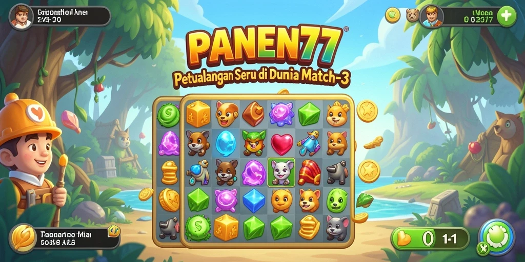 Tangkapan layar gameplay seru dari PANEN77 Match-3.