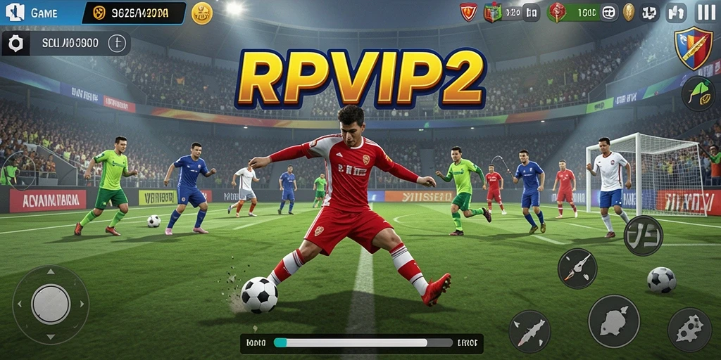 Screenshot gameplay RPVIP2 yang menunjukkan pertandingan olahraga yang intens.