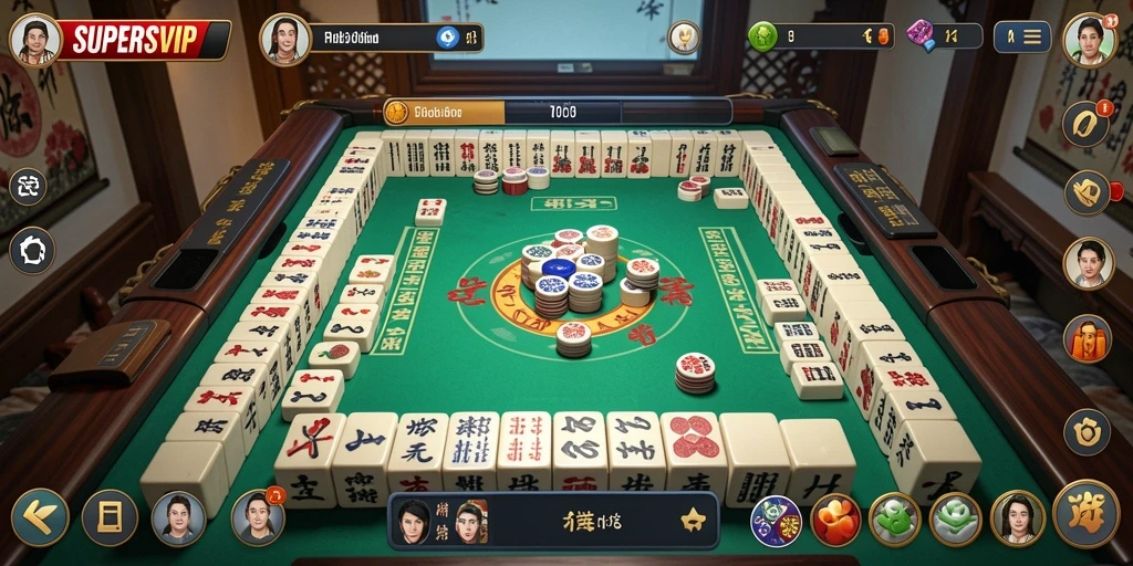 Tampilan menarik dari gameplay Mahjong di SUPERSVIP.