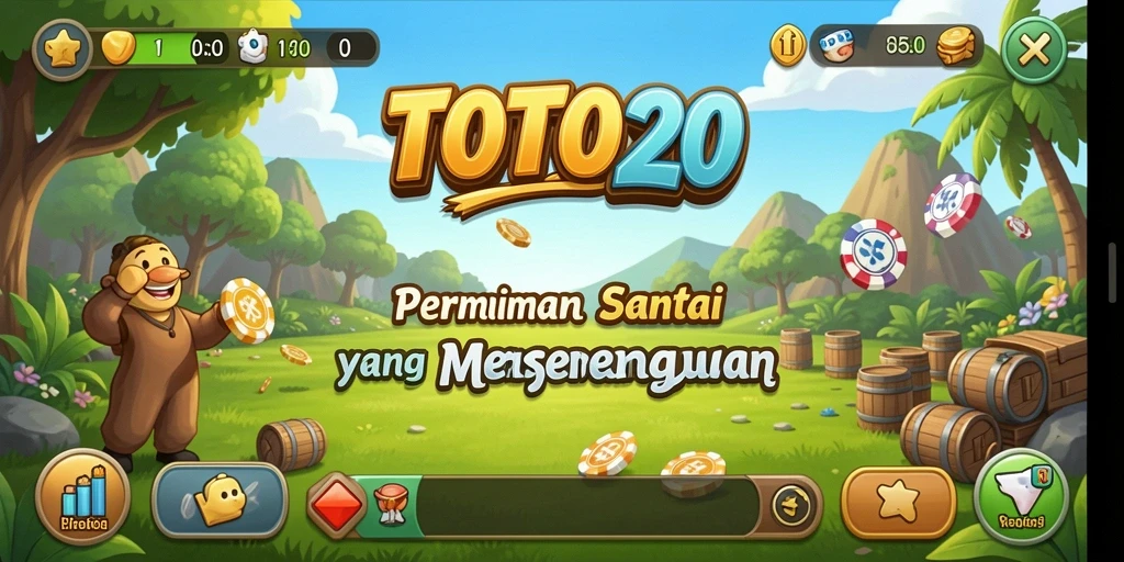 Tampilan gameplay TOTO20 yang menarik dan penuh warna.