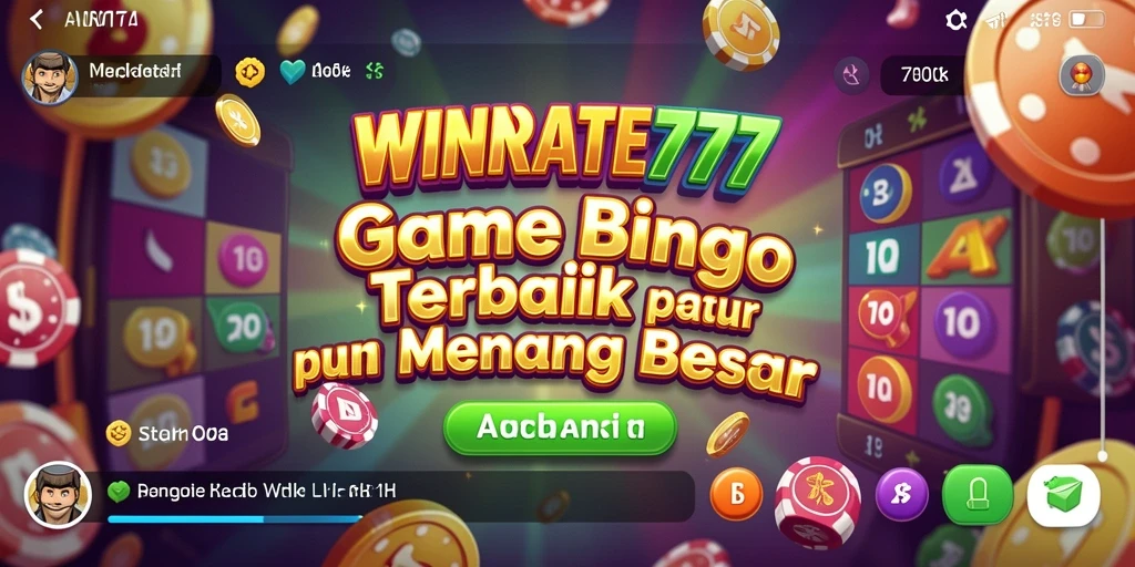 Screenshot gameplay WINRATE777 dengan kemeriahan Bingo yang membuat seru.